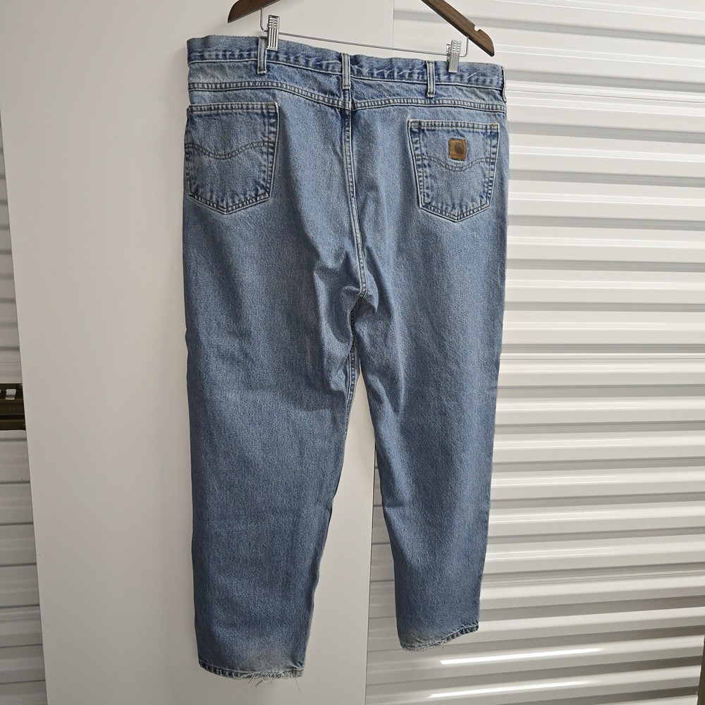 Carhartt B17 STW Relaxed Fit Jeans Men's 42x30 Light Wash Workwear Distressed